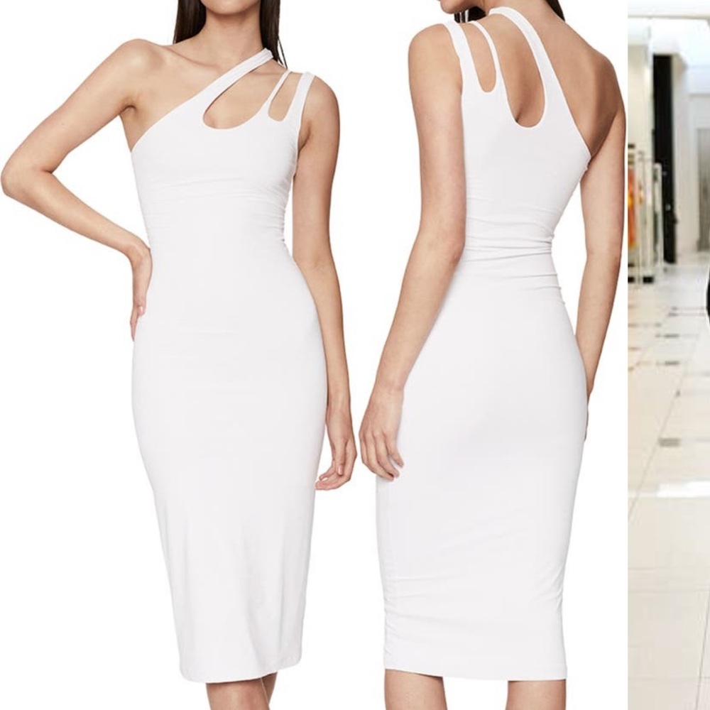 Bardot Echo Cutout Shoulder Midi Dress LIGHT BLUE